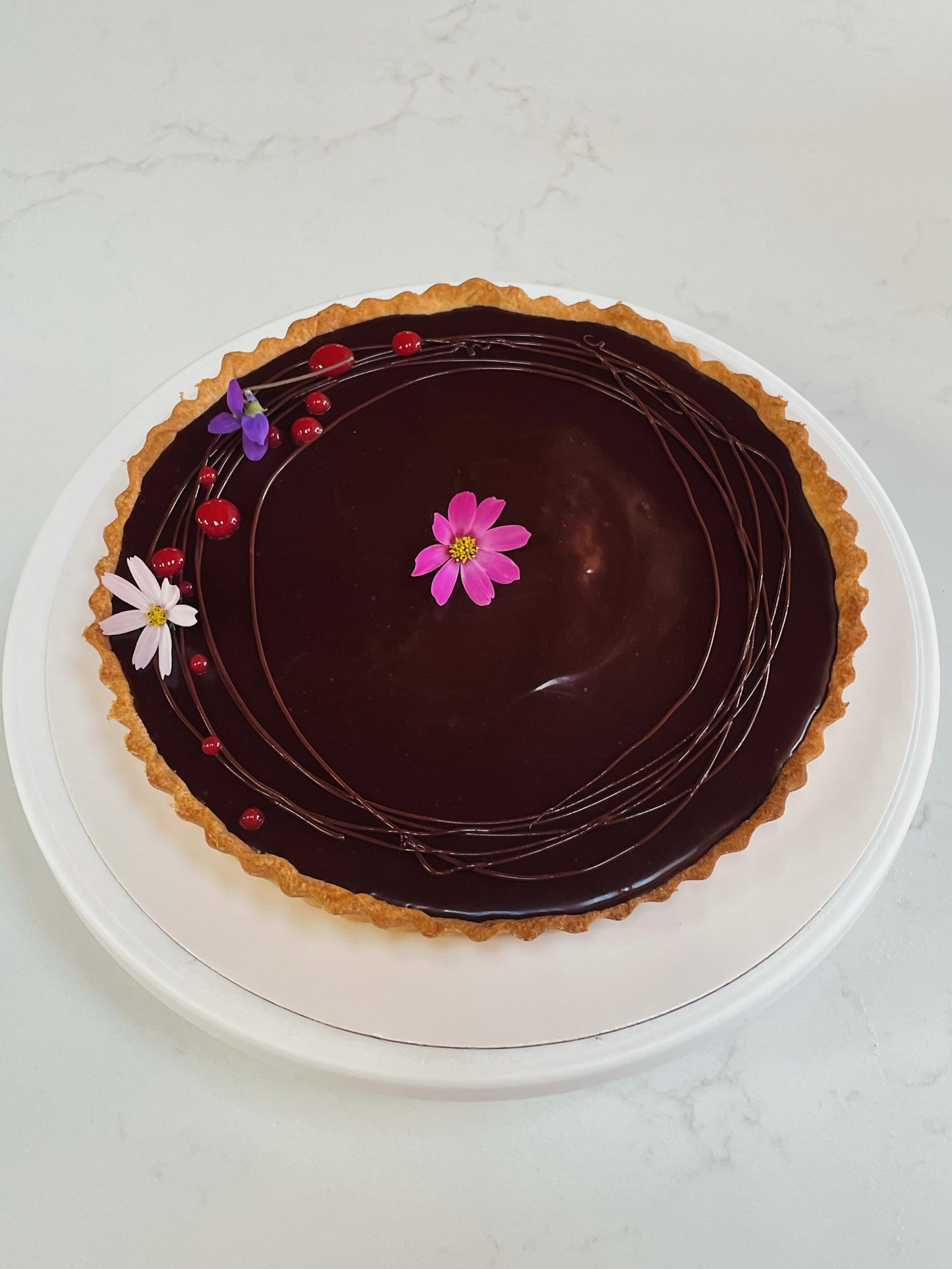 Dark Chocolate and Raspberry Tart